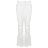 レッグティッシュセミブーツカットパンツ / Leg Tissue Semi Bootcut Pants WHITE
