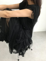 シャーベルトノースリーブトップス