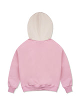 Women's Crop Bear Friends Signature Emblem Two-Tone HeavyTerry Hoodie PinkCream (FCD3TS717W)