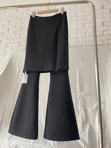 Chic slit skirt bootcut pants