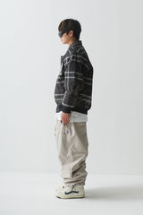 ビッグロゴカラーバーシティジャケット/BSR2223FWJK026 BIG LOGO COLLAR VARSITY JACKET BLACK CHECK
