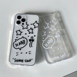 サムキャットドローインググリッターフォーンケース