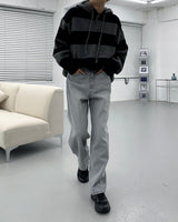 Striped Oversized Warmer Hooded Knitwear (3 colors)