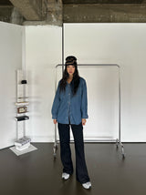Bold denim loose fit shirt