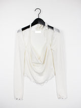 クリスオフショルダーTシャツ / Chris Off Shoulder T-shirt (4color)