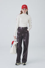 カラーラインハーフネックTシャツ / Color Line Half Neck T-Shirt [Ivory]