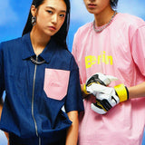 ショートスリーブボンバージャケット/[UNISEX] Short Sleeve Bomber Jacket (Denim)
