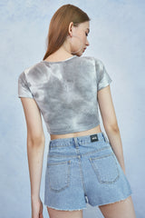 HIDE Logo Chain Crop Top (Light Grey) (6570973823094)