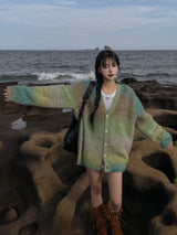 (UNISEX) カラフルグラデーションカーディガン