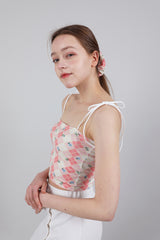 セット ハイティーンノースリーブクロップトップス&シュシュ / SET Highteen Sleeveless Crop Top Scrunchie Pink