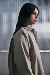 EARTH-COLOR PLEATS SHIRT (Beach Sand) / アースカラープリーツシャツ