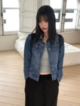 ターンドダメージスリムフィットデニムジャケット