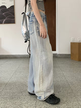 ホンダ アイスウォッシング 夏生地 ロング ワイド デニム パンツ /Honda Ice Washing Summer Fabric Long Wide Denim Pants
