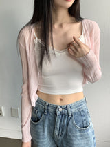 アガブレースクロップナッシュキャミソール / Agave lace cropped sleeveless sleeveless