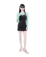 BLACK SHOULDER STRAP MINI DRESS (6624146849910)