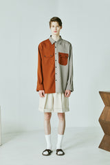 HALF & HALF SOLID POCKET SHIRT (6538808819830)