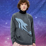 ドルフィンユニバースクルーネックニット / Dolphin universe crew neck knit