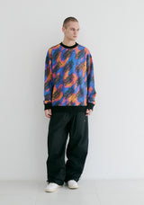 ファンスクリブリングオールオーバークルーネック / BSR2223FWPO078 FUN SCIBBLING ALL OVER CREWNECK NEON SIGN