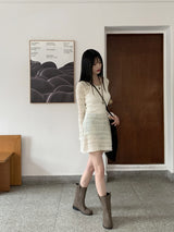 サディンクロシェパンチングロングニットワンピース / Sardine crochet punching long knit dress
