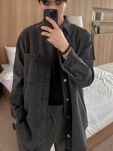 ASCLO Washing Black Denim Jacket