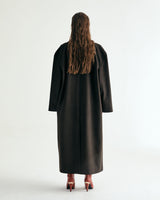 UNISEX FAKE NUBUCK MAXI COAT W - DARK BROWN (6636063457398)