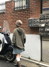 アイズオーバーサイズフィットワッフルニットフーディ