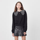 CHECK COLLAR CROP SWEATSHIRT_BLACK (6609870717046)