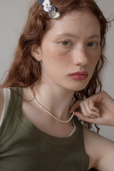ティニーパールウィズドロップペンダントネックレス/Tiny pearl with drop pendant necklace