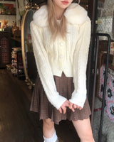 Aki Checkered Pleats Skirt