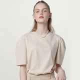 Curved short sleeve tee - Ecru (6671616802934)