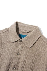 ツイステッドカラーカーディガンシャツ/Twisted collar cardigan shirt S111 Beige