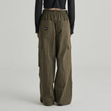 KHAKI OVERSIZE STRING CARGO PANTS
