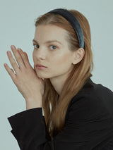 Charcoal Gray Velvet Headband (6611849674870)