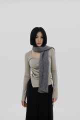 V-ネックシャーリングT-シャツ / V-neck shirring T-shirt (4color)