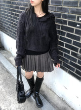 モリガールコージールースウールフーデッドニットウェア
