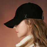 Silver stud over fit ball cap black (4618082353270)