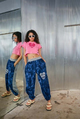 ハートジョガーパンツ/heart jogger pants_ deep blue