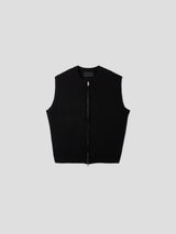 ラウンドジップアップニットベスト / Round zip-up knit vest 3color