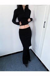 Chic slit skirt bootcut pants