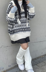 イグルーフードロングニットウェア / Igloo hooded long knitwear