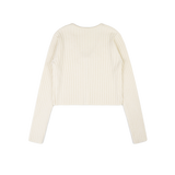RIBBON RIBBED CARDIGAN
