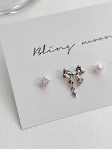 [4 set] Berry Twinkle Ribbon Piercing Set