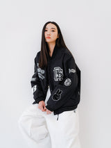 ロゴパッチバーシティジャケット/BSR2223FWJK020 DFR LOGO PATCH VARSITY JACKET BLACK