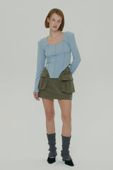  CARGO MINI SKIRT / KHAKI