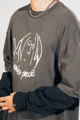 ピースウォッシュドオーバーサイズT / PEACE / WASHED OVERSIZE TEE
