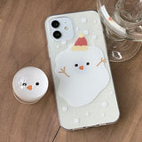 スノーマン_スノークリスマスフォーンケーススマホグリップセット_グリッター