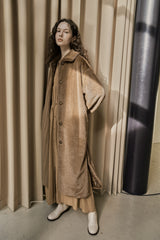 フェイクファーロングコート/FAKE FUR LONG COAT_BROWN