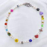 MIX PEARL BEADS SMILE NECKLACE