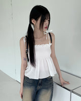 Ollin Smoking Flare String Cropped Sleeveless