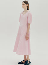 Uネックフレアドレス / U neck flare dress - Pink